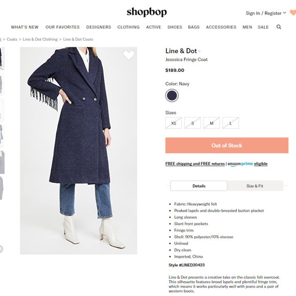 Line and Dot Jessica Fringe Coat - Picture 5 of 5